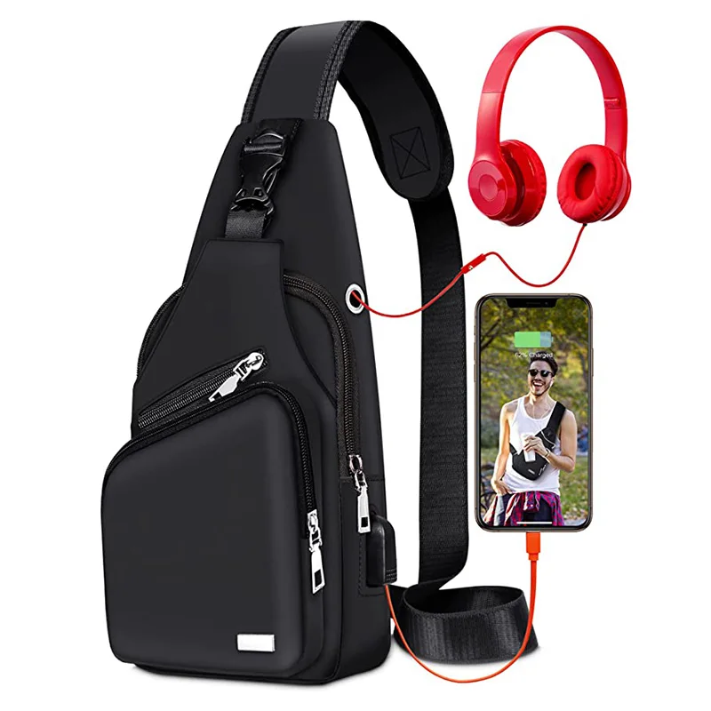 

Outdoor Backpack Multifunction Shoulder Bag Men Business Crossbody Bags USB Charging Design Chest Bag Waterproof Chest Handbag