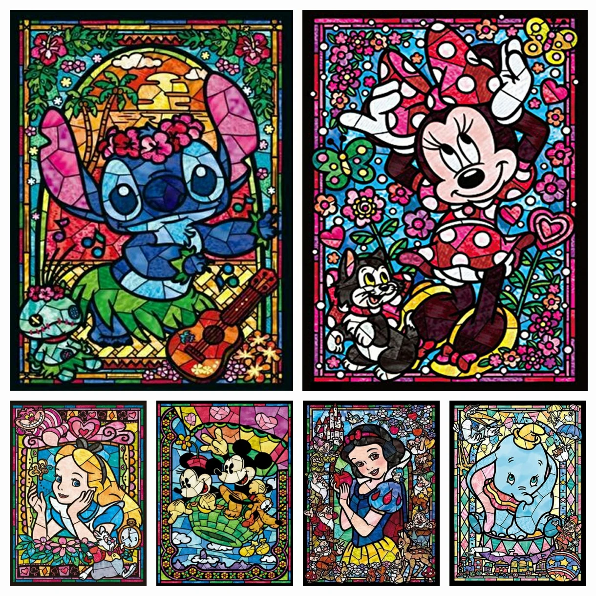 

Disney Fantasy Cartoon Mickey Mouse Princess Lilo Stitch DIY Diamond Painting Embroidery Cross Stitch Children's Birthday Gift