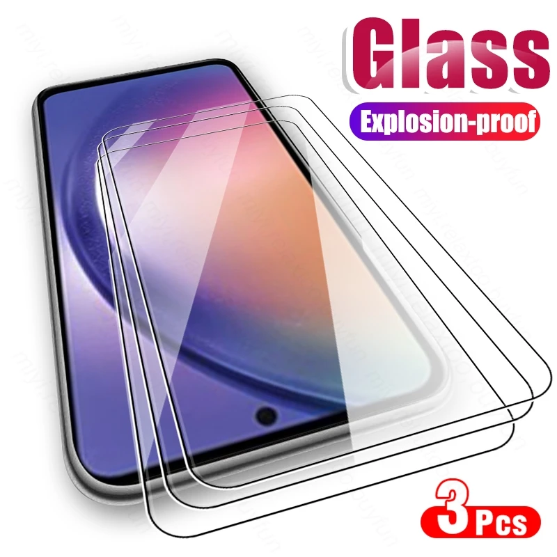 

3PCS Full Cover Tempered Glass For Samsung Galaxy A54 A 54 5G 2023 A546 6.4" 9H Premium Screen Protector Explosion-Proof HD Film