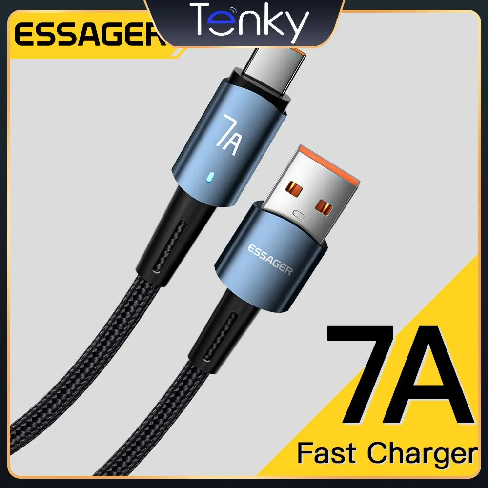 

7a Charger Cable Portable Type C Cable Usb2.0 For Huawei P40 Samsung 480mbps Wire Aluminum Fast Charging Data Cord 7a 100w