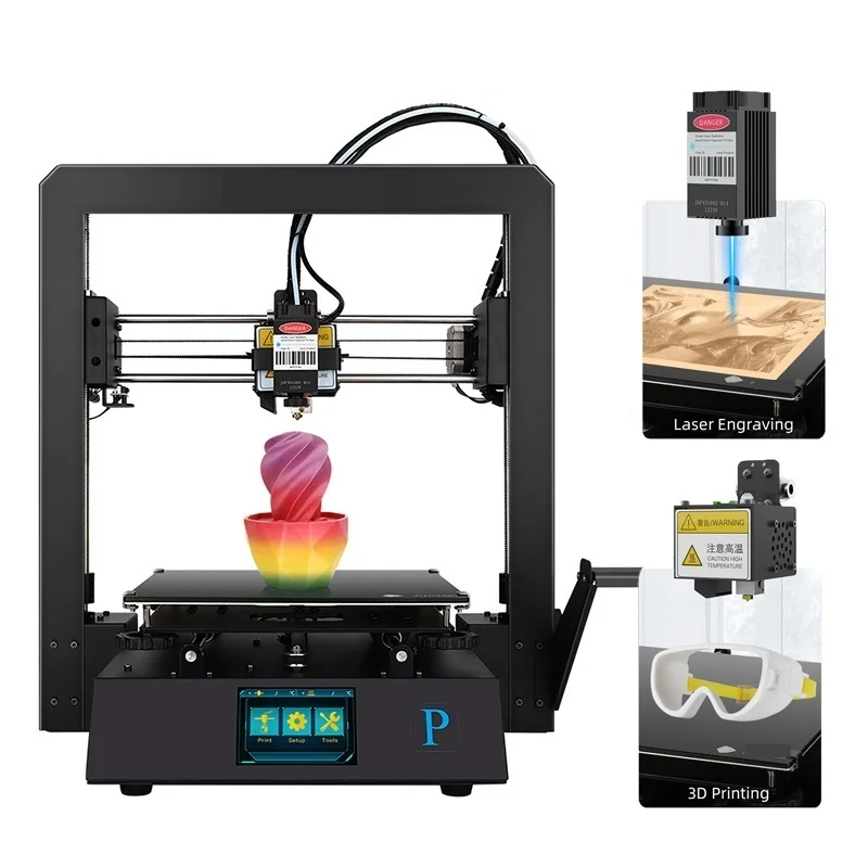 

3d Printing Laser Engraving 2-in-1 Metal Frame FDM 3D Printer Mega S upgrade Dual Gear Extruder impresora 3d