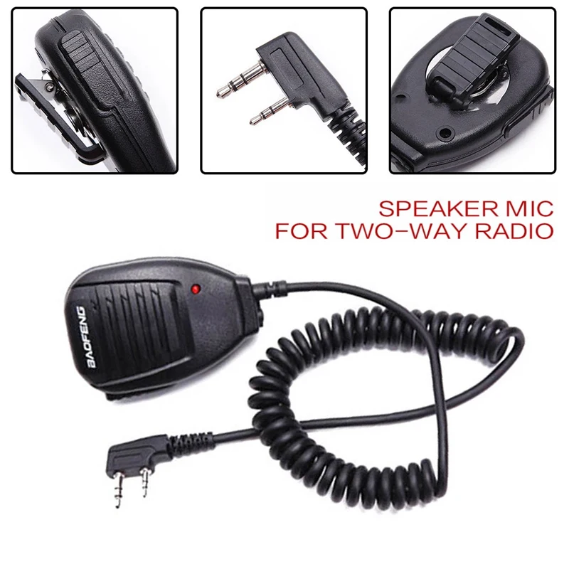 

Портативный микрофон для динамика, Φ UV82 8D 5RE, двусторонняя радиостанция, ручной микрофон, переговорное устройство, аксессуары для Baofeng