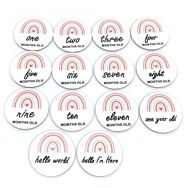 

14 шт./набор, деревянные открытки для новорожденных