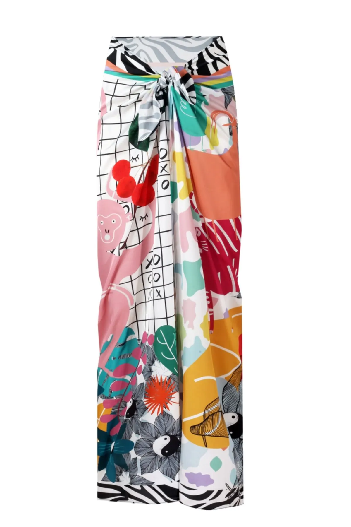 

Women's Pareo Colorful Honey Jungle Swimwear Cover Dress Sexy Tunic Suit Beachwear Female Beach Bikini Cover