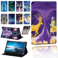 tablet case for lenovo smart tab m8 8m8 lte 8tab m10 10 1m10 lte leather stand adjustable protective cover painting print
