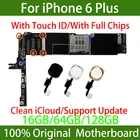 Оригинальная разблокированная материнская плата для iphone 6 Plus сбез Touch ID полными ЧИПАМИ логические платы с системой iOS Бесплатный icloud iphone6plus