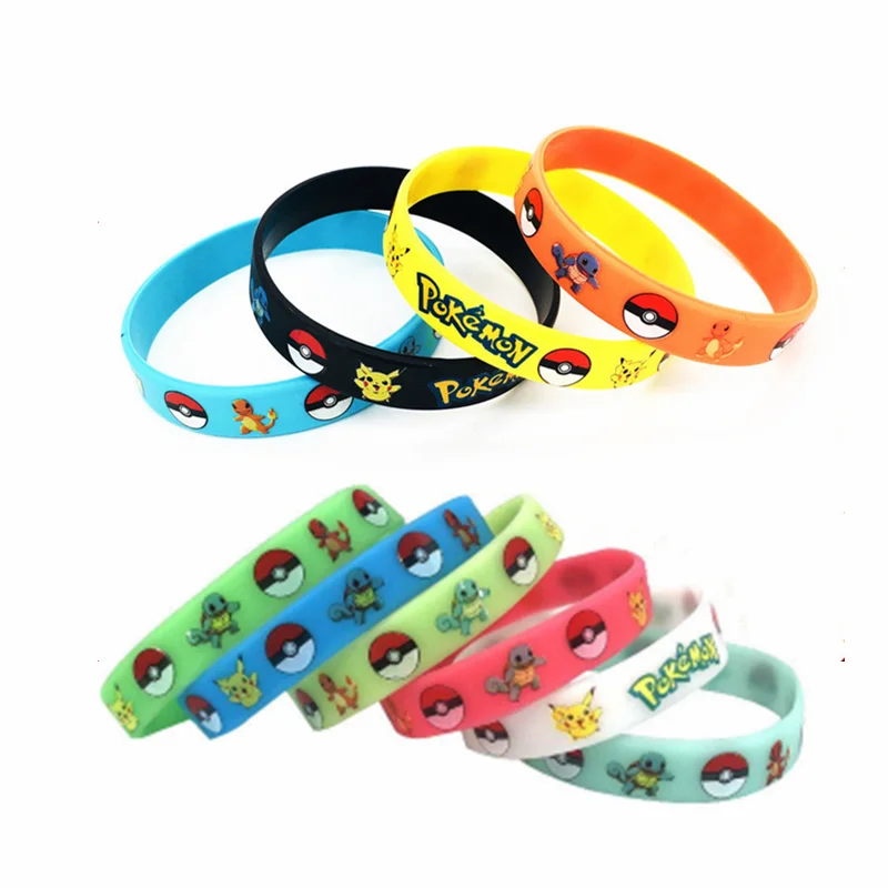 

4pcs Pokemon Bracelet Anime Pocket Elf Pikachu Children Cartoon Silicone Wristband Bracelets Party Gifts Cosplay Accessoires