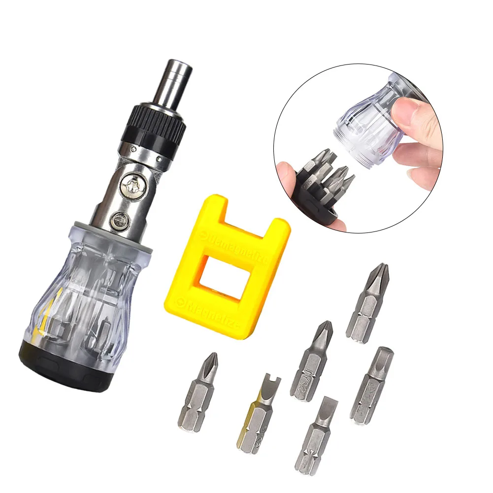 

8 In 1 Screwdriver Ratchet Screwdriver Household Tools Multi-functional Multiangle Ratchet Screwdriver Portable