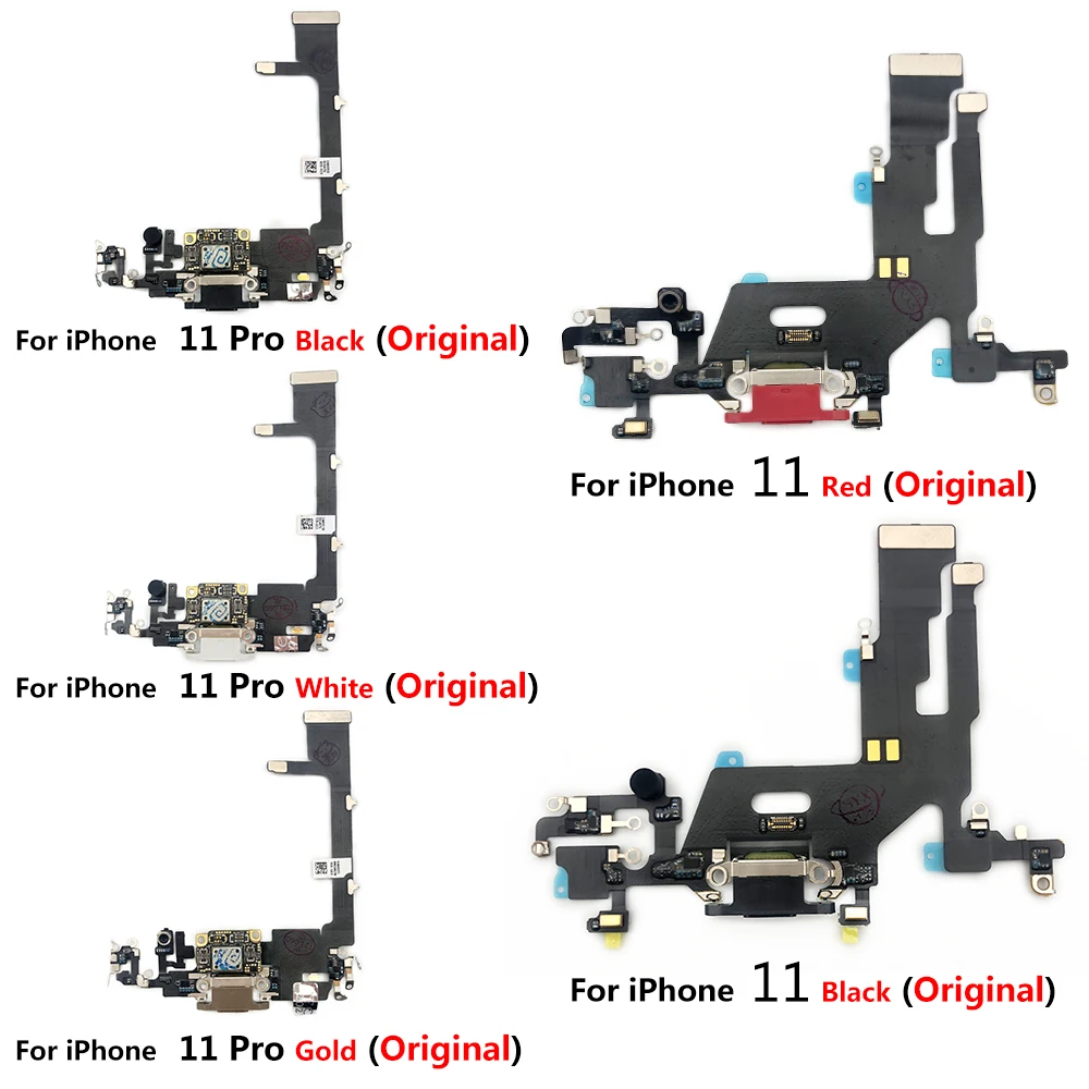 100% Original USB Charging Board For iPhone 11 Pro Max 11Pro USB Charge Connector Jack Dock Plug Port Flex Cable With Microphone enlarge