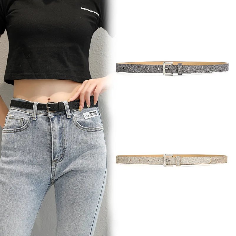 

Ladies Belt Hip Hop Jumping Decorative Casual Jeans Belt Shiny Women Designer Belt for Women Dress Trouser Casual Waistband
