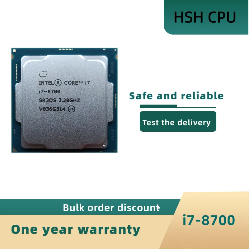 

Intel Core i7-8700 i7 8700 3.2 GHz Six-Core Twelve-Thread CPU Processor 12M 65W LGA 1151