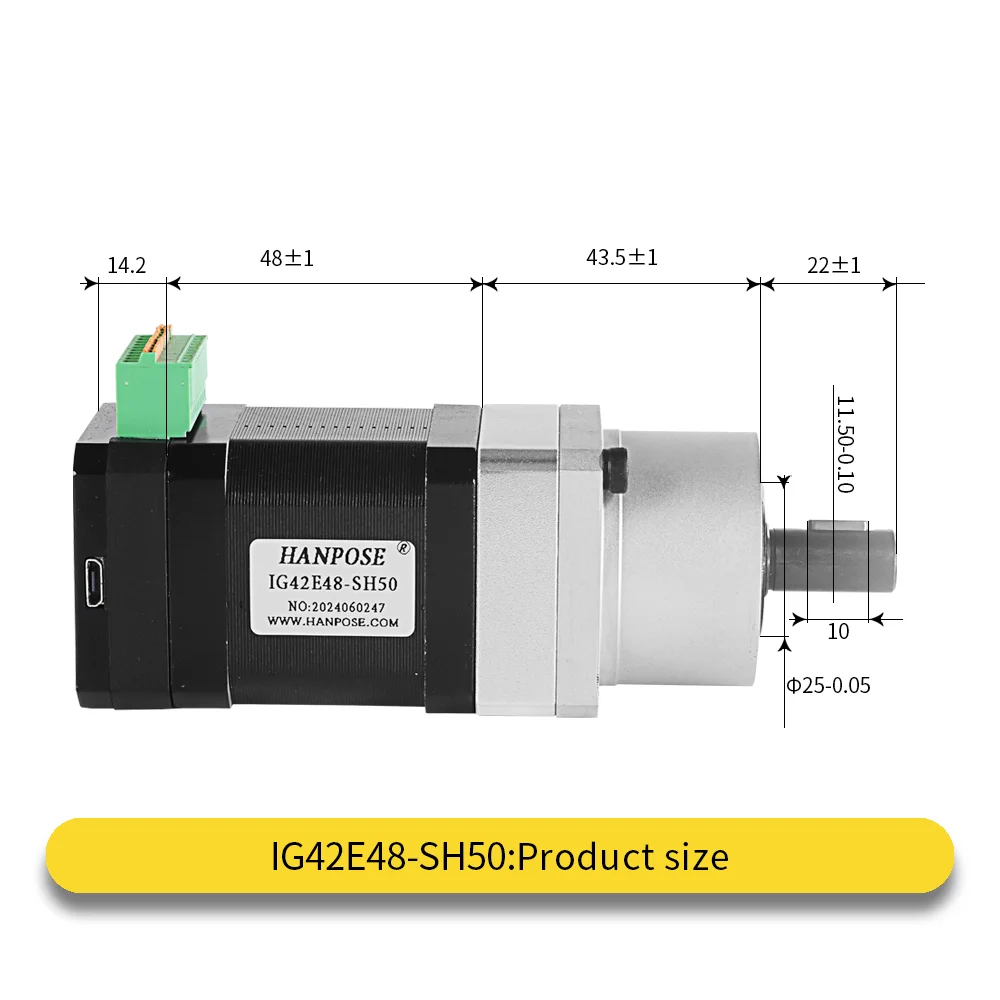 IG42E48-SH50 2 0 А 3 В 42 двигатель с гармоническим редуктором встроенный промышленный