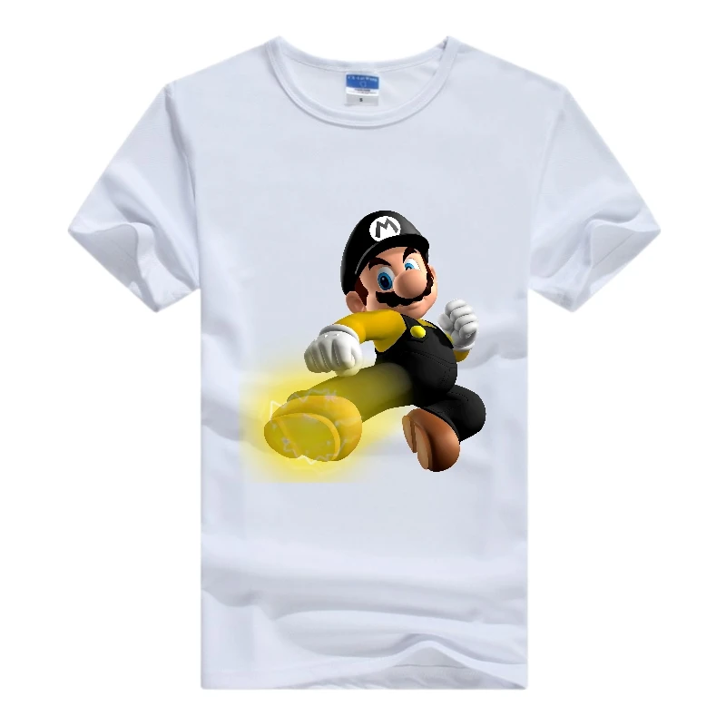 

Fashion Cute Cartoon Super Mario 100% Cotton T-shirt Kawaii Summer Tees Loose Short Sleeve White Y2k Free Shipping