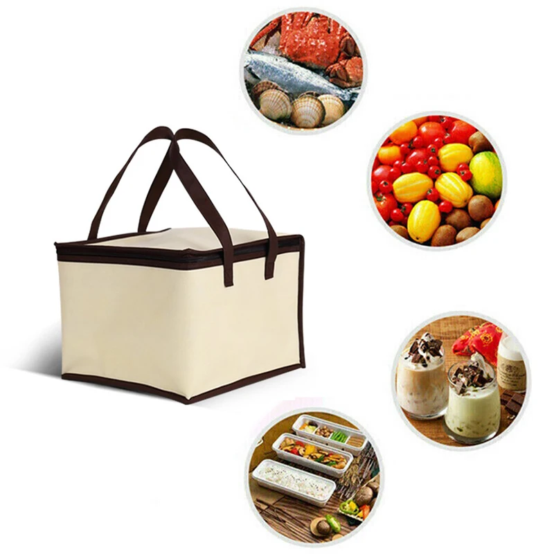 6/8/10/12 inch Pizza Food Delivery Bag Insulated Thermal Storage Holder Outdoor Picnic Lunch Bag Car Ice Pack Refrigerator Bag