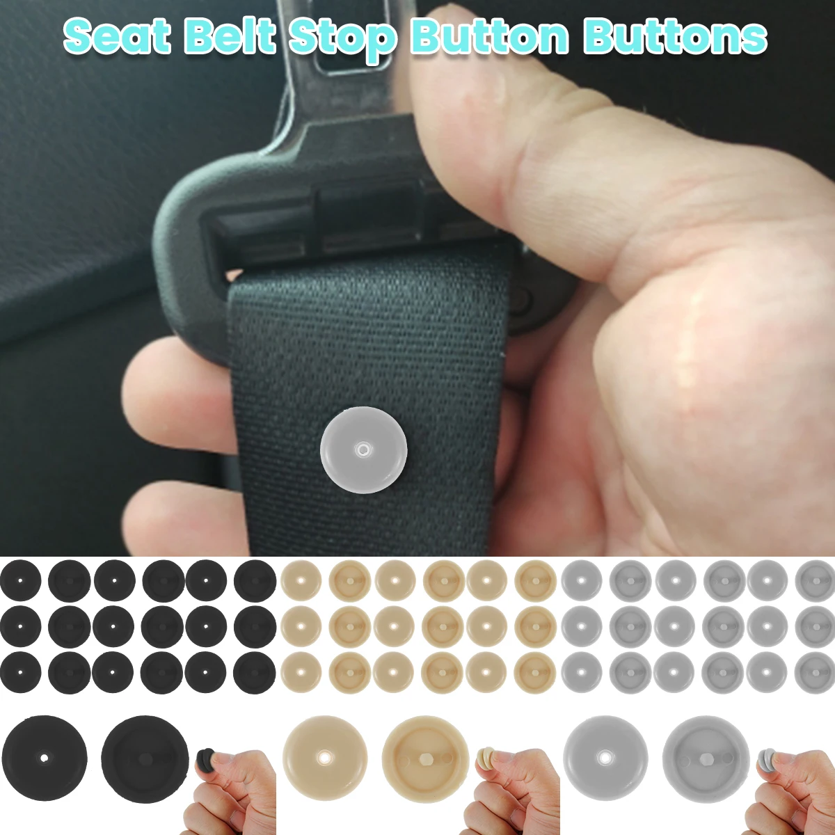 

10 Sets Seat Belt Stop Button Plastic Prevent Seat Belt Buckle From Sliding Down The Belt Universal Seat Belt Stopper Clips Seat