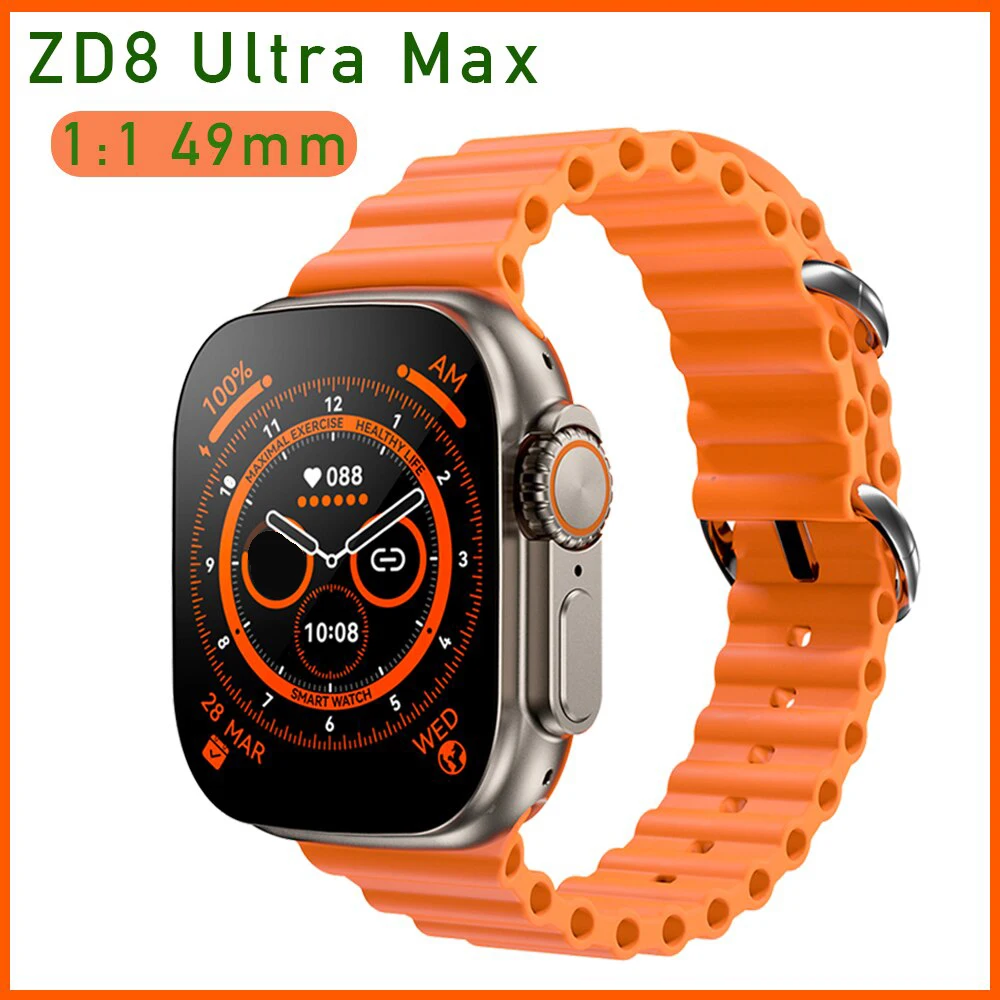 

Смарт-часы ZD8 Ultra Max мужские, экран 2,08 дюйма, водостойкие, IP68