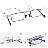 1pcs fashion 100 400 degree portable square folding flexible reading glasses men women metal retro presbyopic eyewear