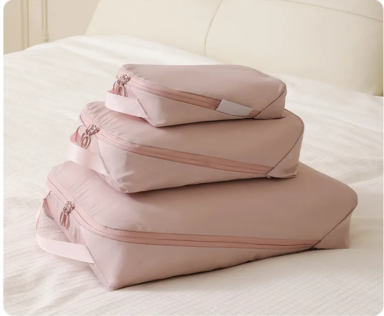 4pcs Travel storage bag Compressible packing cube nylon portable tote Luggage storage bag Collapsible waterproof travel suitcase