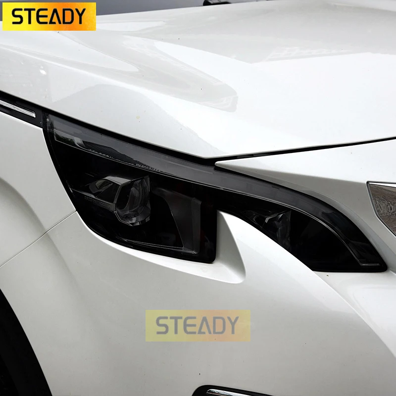 

Car Headlight Protective Film Headlamp Restoration Transparent Black TPU Sticker For Peugeot 5008 2018 2019 2020 Accessories