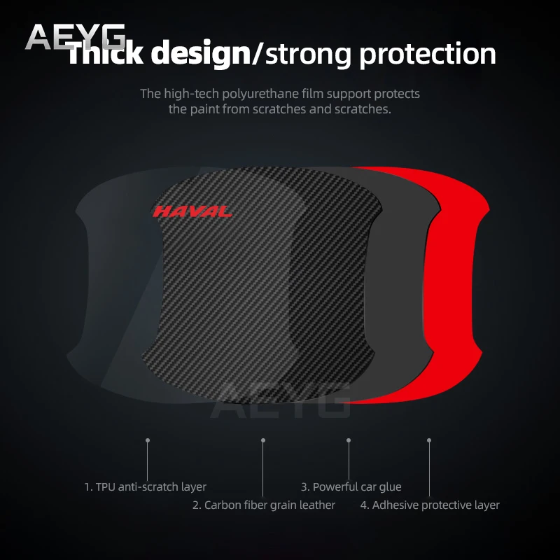 4 шт./набор наклейки на дверные ручки автомобиля Haval H6 2022 2021