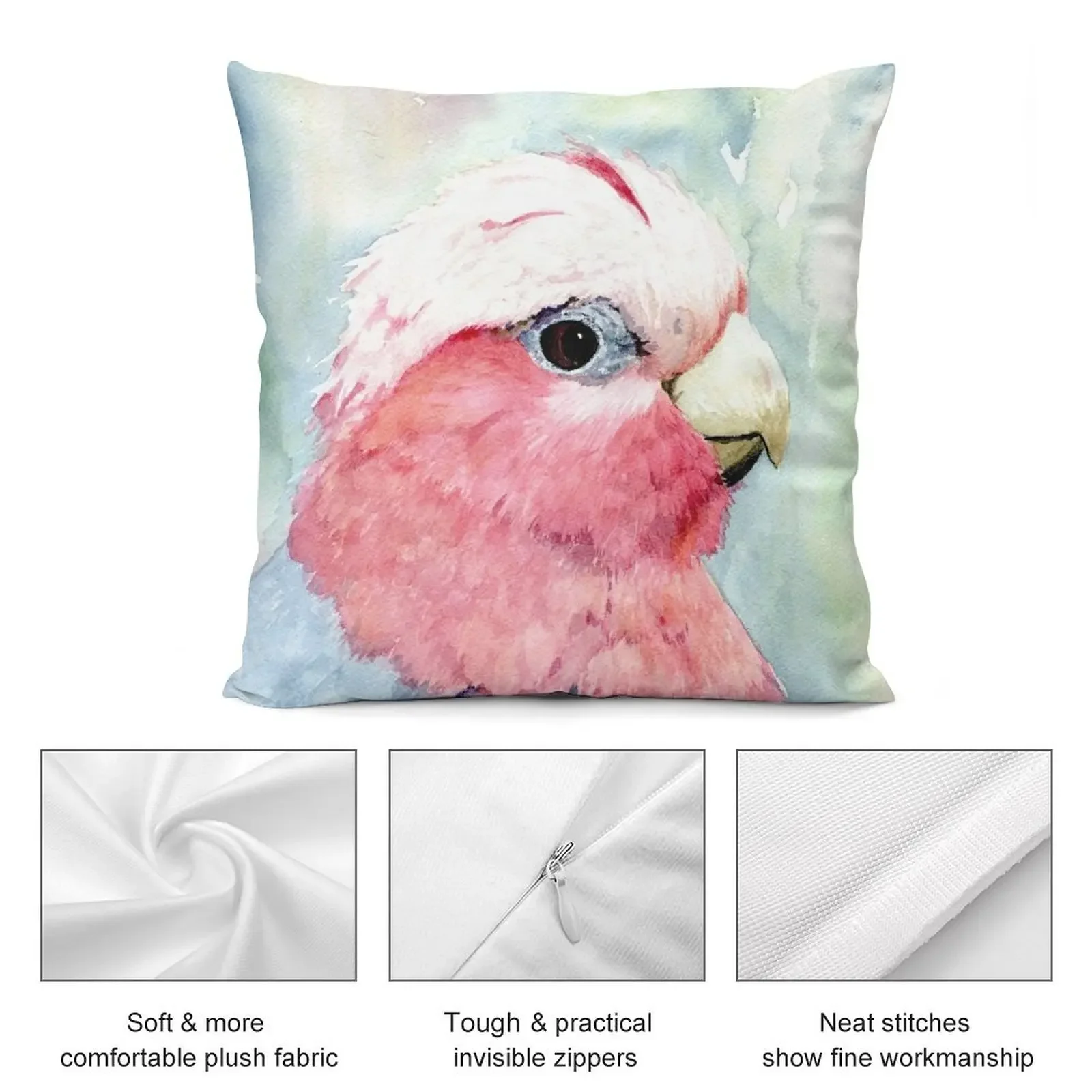 Декоративная подушка с изображением австралийского гала cockatoo