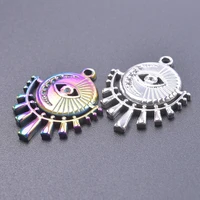 6pcs sun moon ojo turco pendants charm bulk items wholesale stainless steel charms for jewelry making supplies diy pendant gifts