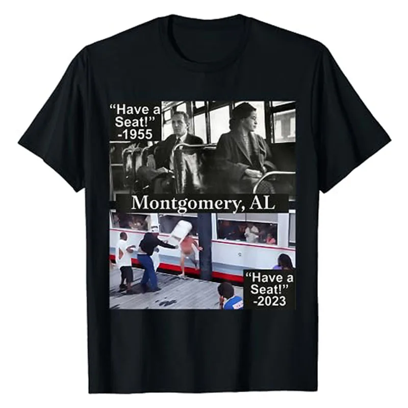 Riverboat Fight T-shirt Humor Funny Graphic Tee Y2k Top Cool Cotton Short Sleeve Blouses