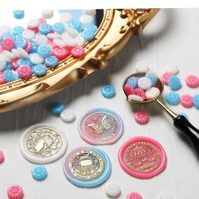 

150/Box Gift Wrapping Wax Seal Beads Sealing Wax Beads Sunflower For Wax Seal Stamp Envelopes