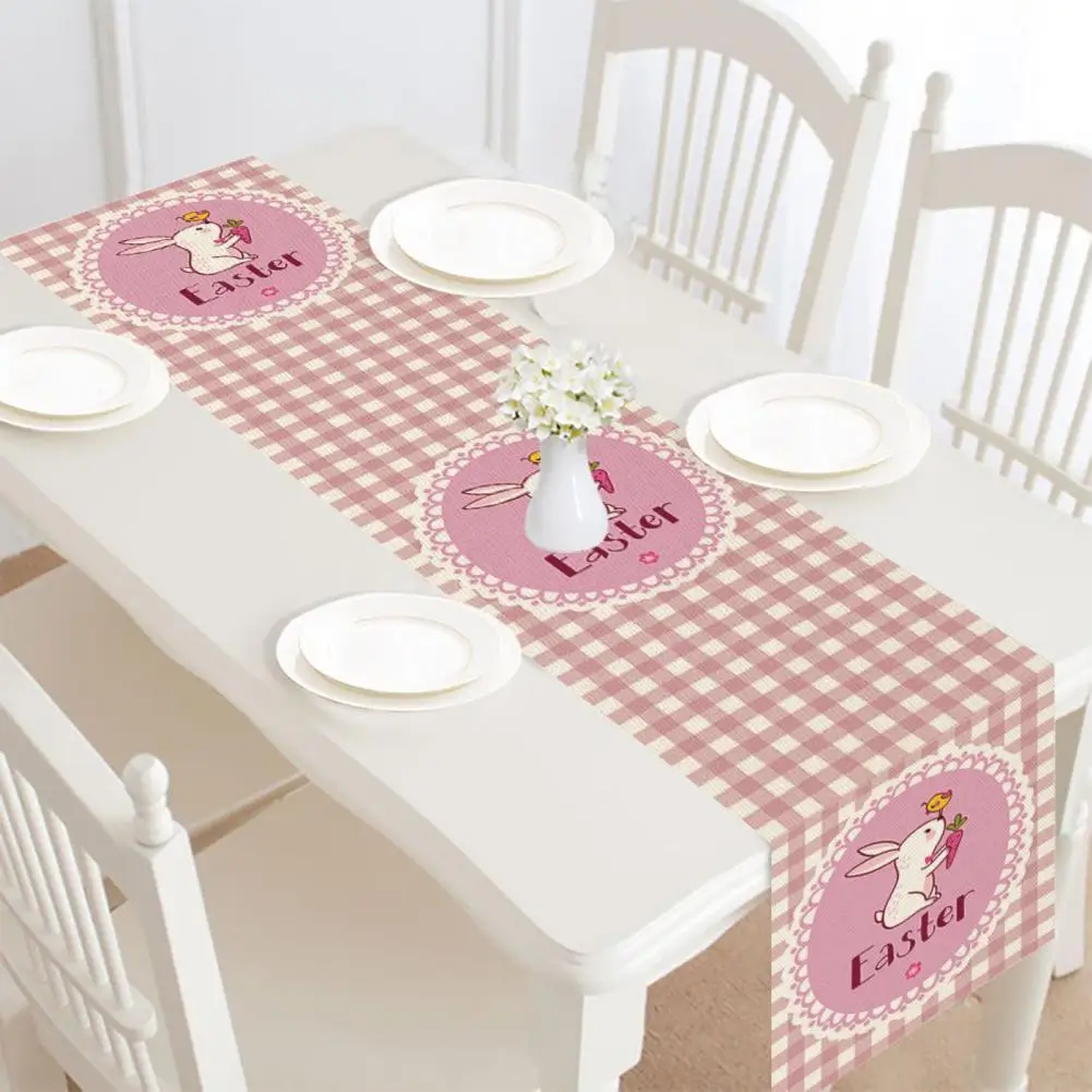 

Table Cloth Rustic Table Placemat Spring Rabbit Easter Table Runner