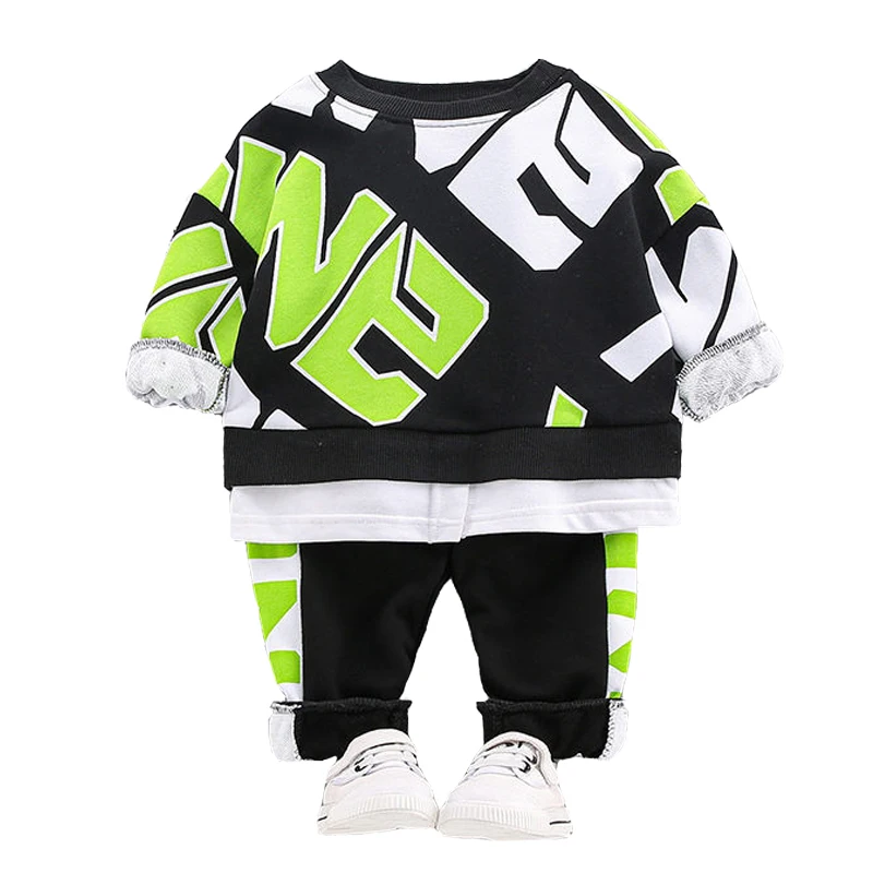 

Fashion Children Sets Boys Letter Spring Autumn Outerwear Children Sweatshirts Cotton Kids Clothes Baby Boys Tracksuit 1-4Y