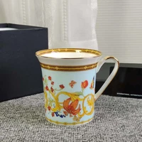 2022 new luxury ceramic mug butterfly bone china coffee cup with golden handle free shipping classic leopard school teacher gift