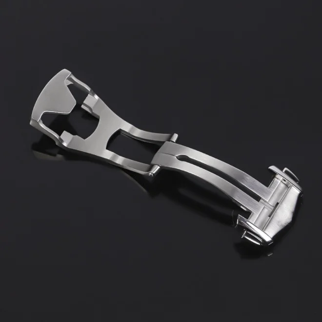 18MM STEEL LEATHER STRAP BAND DEPLOYMENT BUCKLE CLASP FOR OMEGA SPEEDMASTER