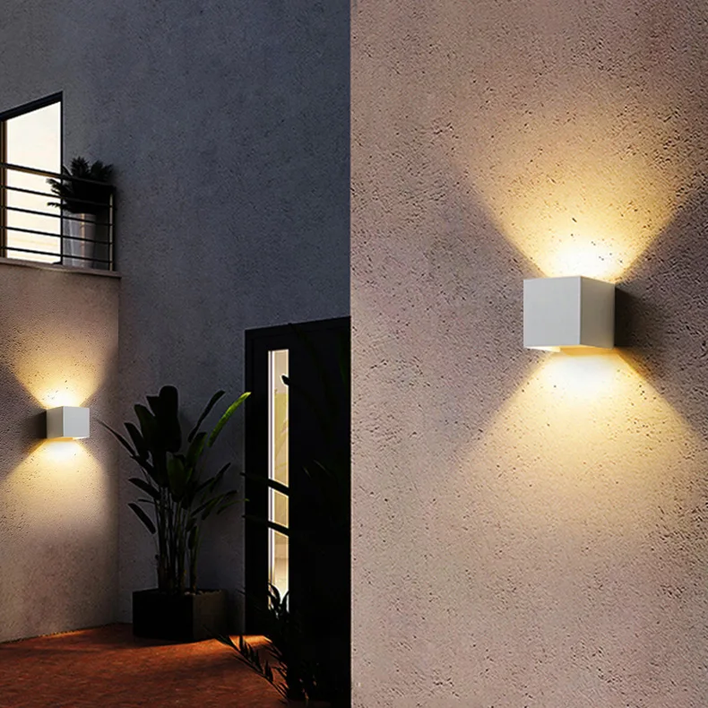 

Living Room Porch Outdoor 12W Waterproof AC85-265V Surface Mounted LED Wall Light Modern Nordic Luminaire Indoor Wall Lamps