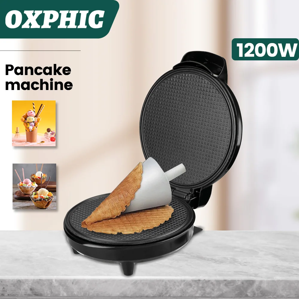 OXPHIC 1200W Electric Baking Pan 15cm Pancake Pan  Electric Crepe Maker Tortitas Tortilla Maker  Non-Stick Coating electric pan