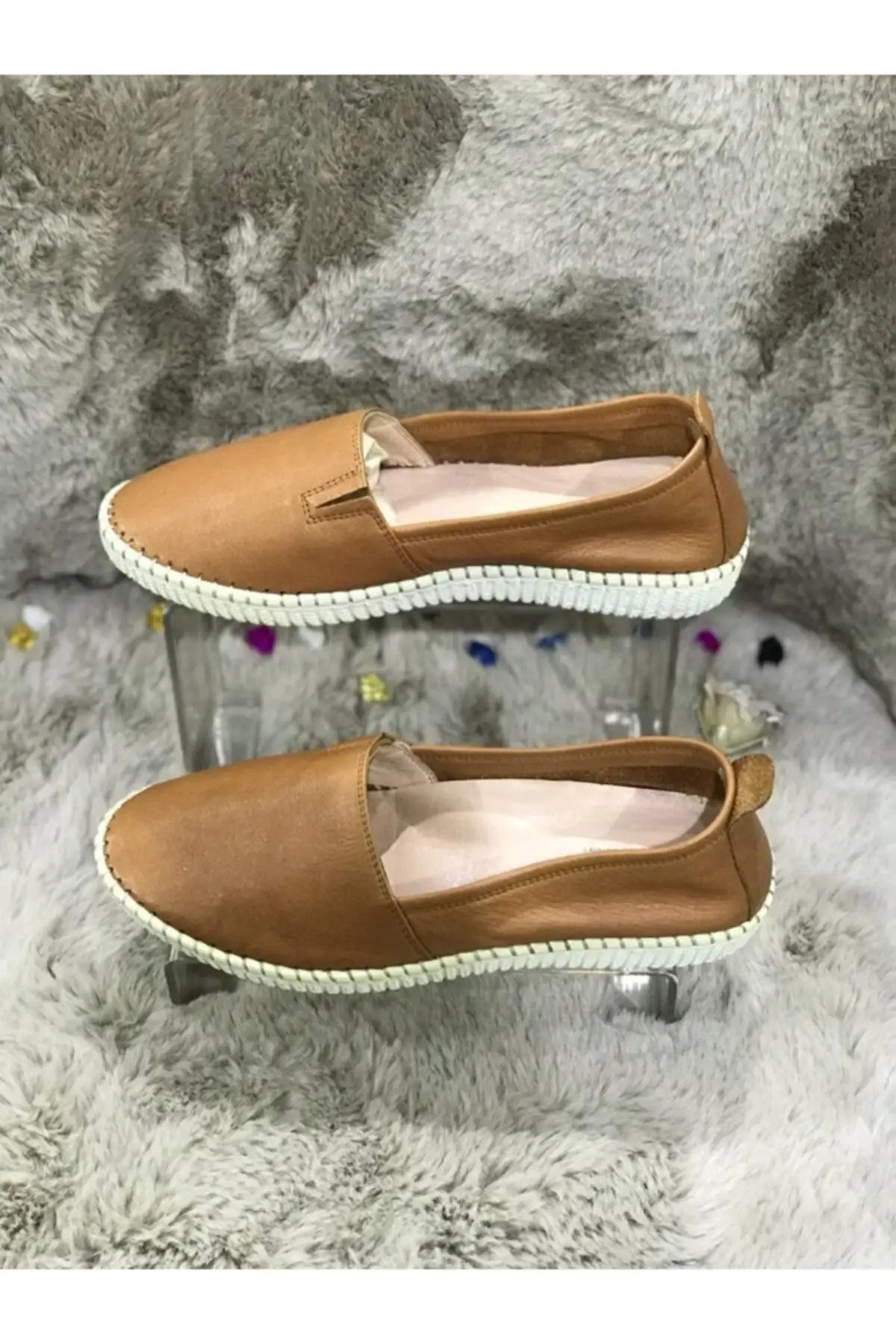 

Women Flats Shoes Tan Color anatomical Insole Outer Genuine Leather Casual Shoes Fashion Flats Casual Shoes