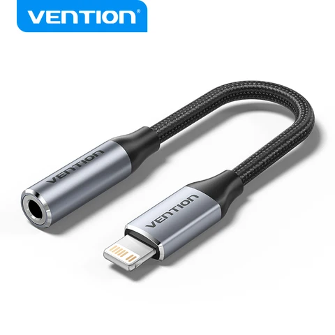 Переходник Vention Lightning на 3,5 мм ЦАП, аудиоадаптер для наушников, разветвитель для iPhone 14 12 Pro max xr Aux, кабель, аксессуары для телефонов