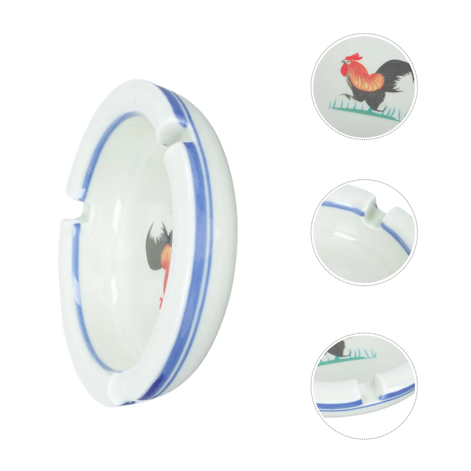 2 шт. декоративная керамическая пепельница с рисунком петуха гладкий домашний