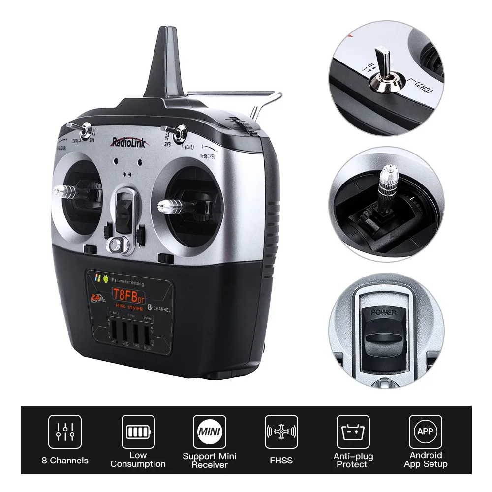 8-канальный Радиоуправляемый передатчик и приемник Radiolink T8FB BT R8EF 2 4G контроллер