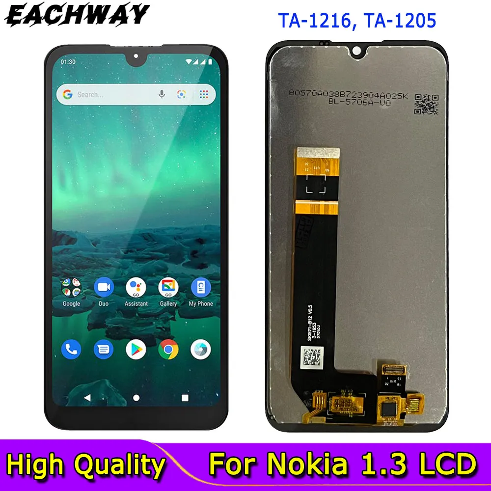 

ЖК-дисплей 5,71 ''для Nokia 1.3, сенсорный экран, дигитайзер в сборе, запасные части для Nokia 1.3 LCD N1.3 TA-1216 TA-1205, экран