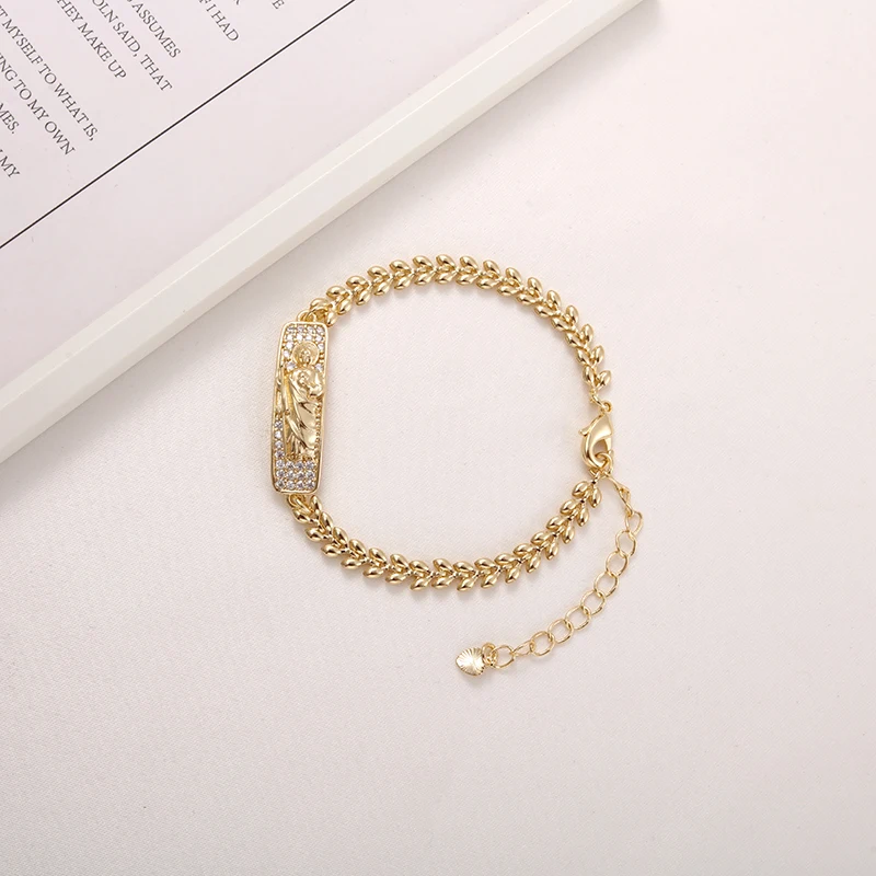 GrayBirds Циркон Сент-Иуда Женская мода Религиозный браслет Мексика Модные украшения