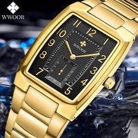 watches for mens top brand luxury wwoor new design square business with stainless steel quartz men wrist watch relogio masculino