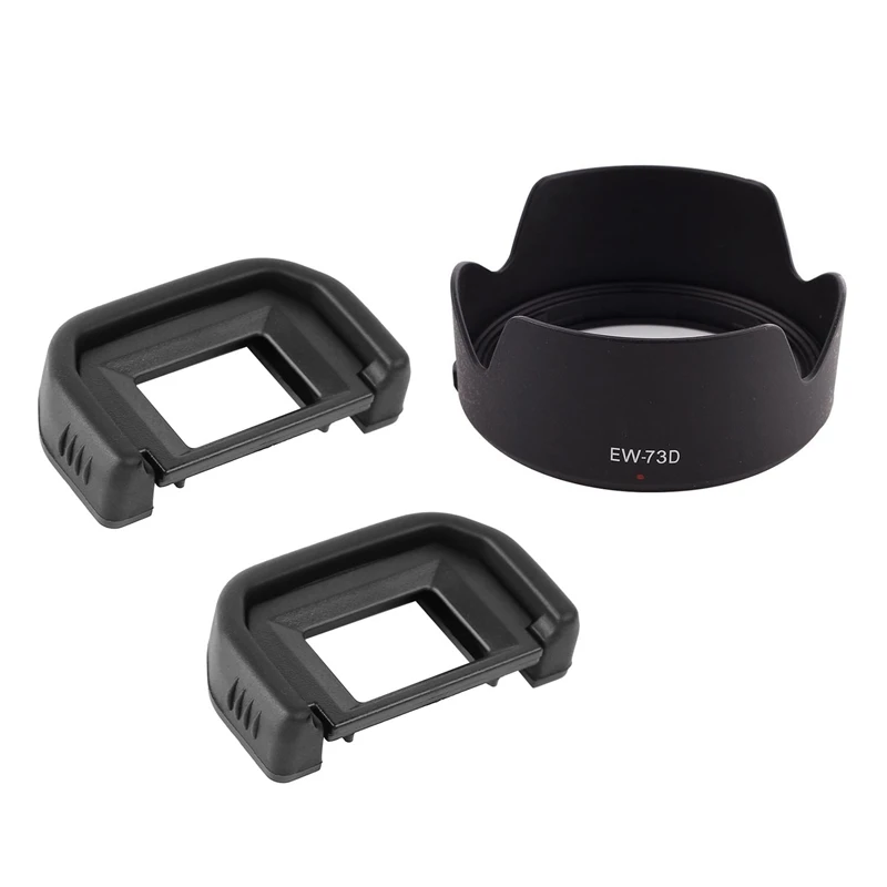 

Botique-2 Pcs Protector Cover: 1 Pcs EW-73D Lens Hood Shade Protector Cover For Canon EF-S & 1 Pcs Camera Eyecup Eyepiece For Ca