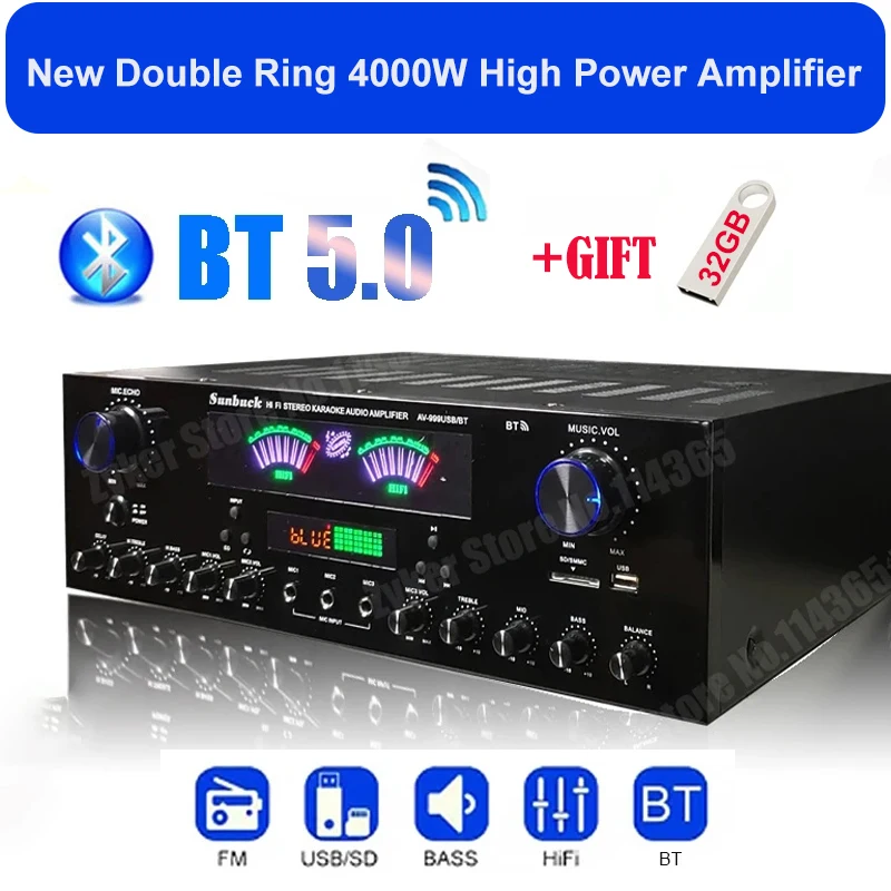 Усилитель для домашнего кинотеатра AV-555BT/999BT Bluetooth | AliExpress