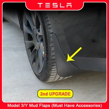 For Tesla Model 3 Y 2023 2022 2021 Mud Flaps No Drill Mudguards Winter Splash Guards Front Rear Fender Protector Car Accessories
