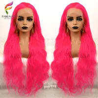 Lace Frontal Wigs Ombre Light Pink Dark Pink Wavy 13X4 Lace Front Wig 200% Density 2 Tones Colored Human Hair Wigs Body Wave Wig