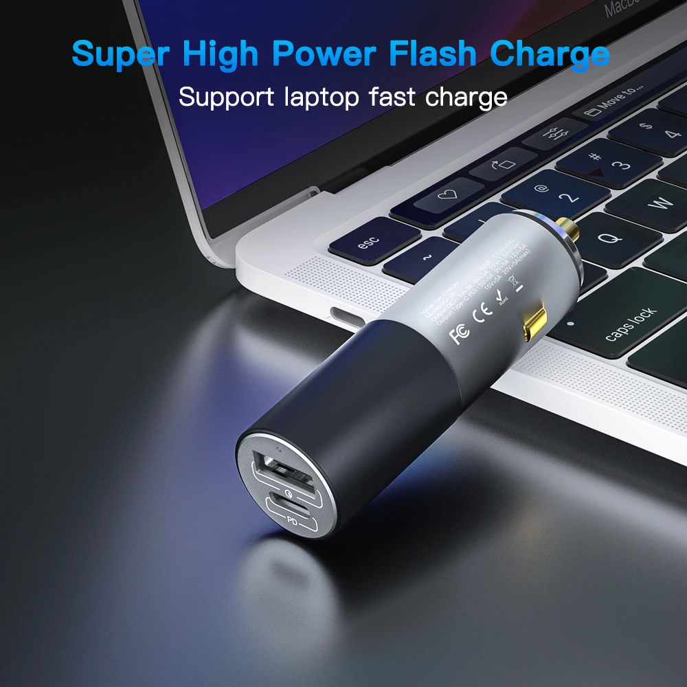 Автомобильный прикуриватель Anchtek 100 Вт USB Type-C PD 2 порта QC3.0 быстрая зарядка