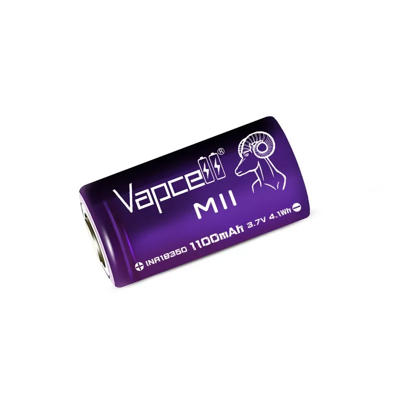 

Original Vapcell new version 18350 M11 1100mah 9a mooch / HKJ test 3.7V INR18350 lithium Battery for flashlight batteries