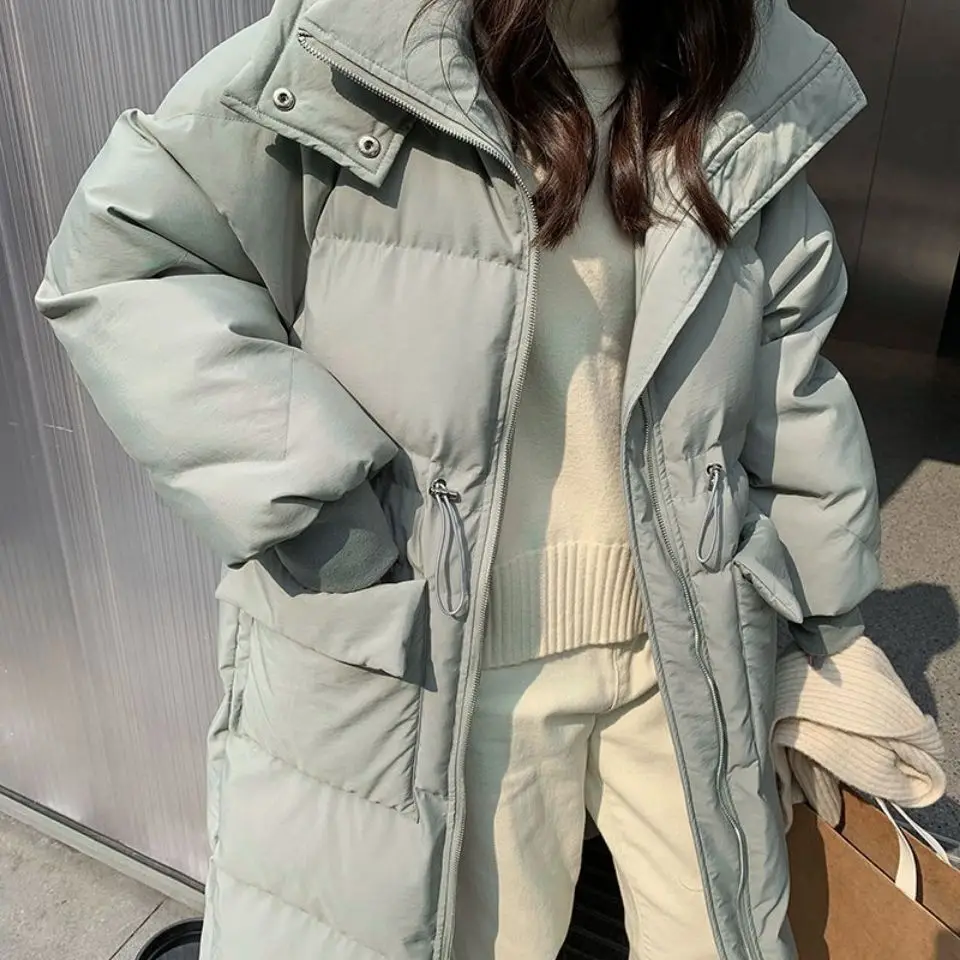 2023 Winter New Down Jacket Women's Mid-length Over-the-knee Korean Style Waist Padded Jacket enlarge