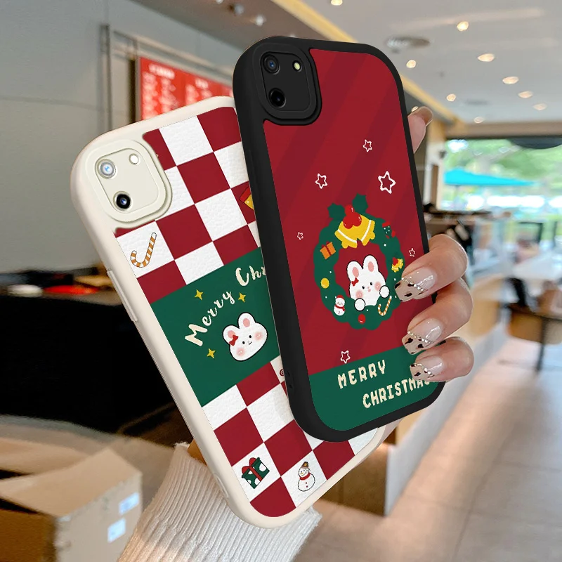 

Christmas Bunny Case for Realme C11 2020 2021 C12 C15 C20 C20A C21 C21Y C25 C25S C25Y C30 C33 C31 C35 Narzo 20 30A 50A Prime