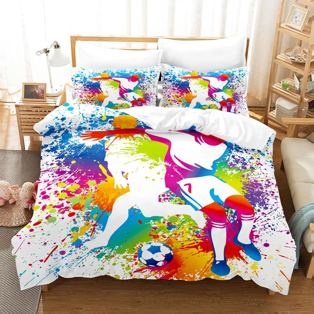 

Twin Full Queen King Size Sports Enthusiasts Fans Bed Set Aldult Kid Kawaii Duvetcover Sets 015 New Football Bedding Set Single